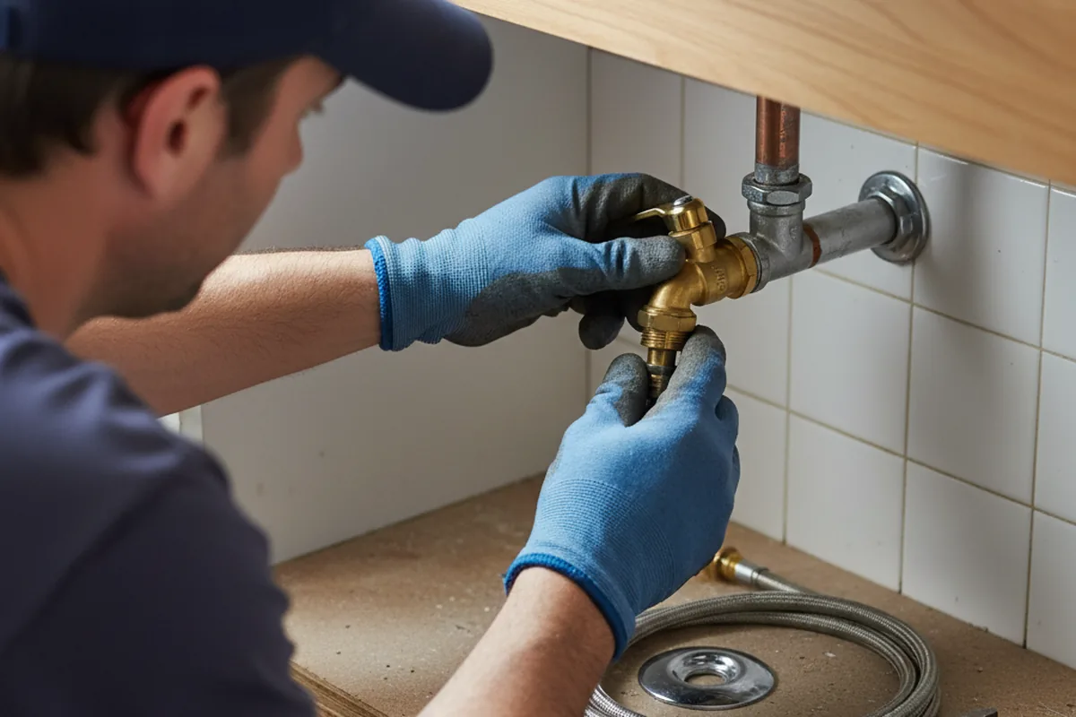 Shutoff valve and fitting work during Burst Pipe Repair in Malone